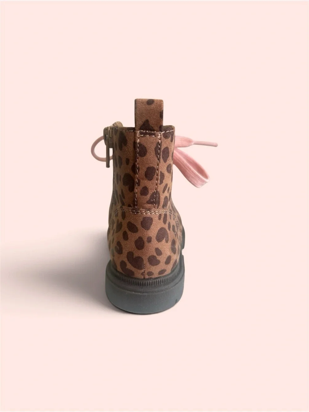 Cat & Jack Leopard Print Amaya Combat Boots Little Girl Size 9